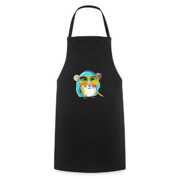 Lili the spectacled shrew - Cooking Apron - black - Front - AI Model Male 185 dark (185cm)