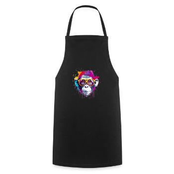 Ben the monkey - Cooking Apron - black - Front - AI Model Male 185 dark (185cm)