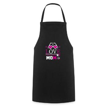 J’aime ma mère - Cadeaux de la fête des mères - Tablier de cuisine - noir - Devant - AI Model Male 185 dark (185cm)