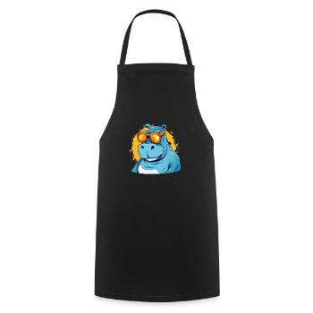 Bob l'hippopotame - Tablier de cuisine - noir - Devant - AI Model Male 185 dark (185cm)
