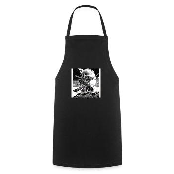 schwarz weiß Manga Anime Samurai Japan Otaku - Kochschürze - Schwarz - Vorne - AI Model Male 185 dark (185cm)