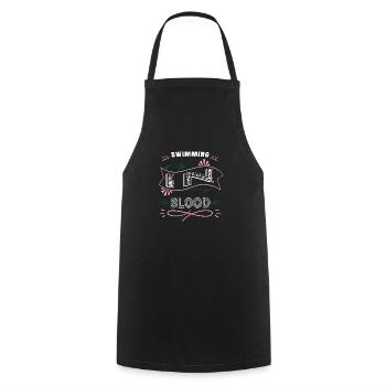 swim bike run sport funny swimming birthday - Cooking Apron - black - Front - AI Model Male 185 dark (185cm)