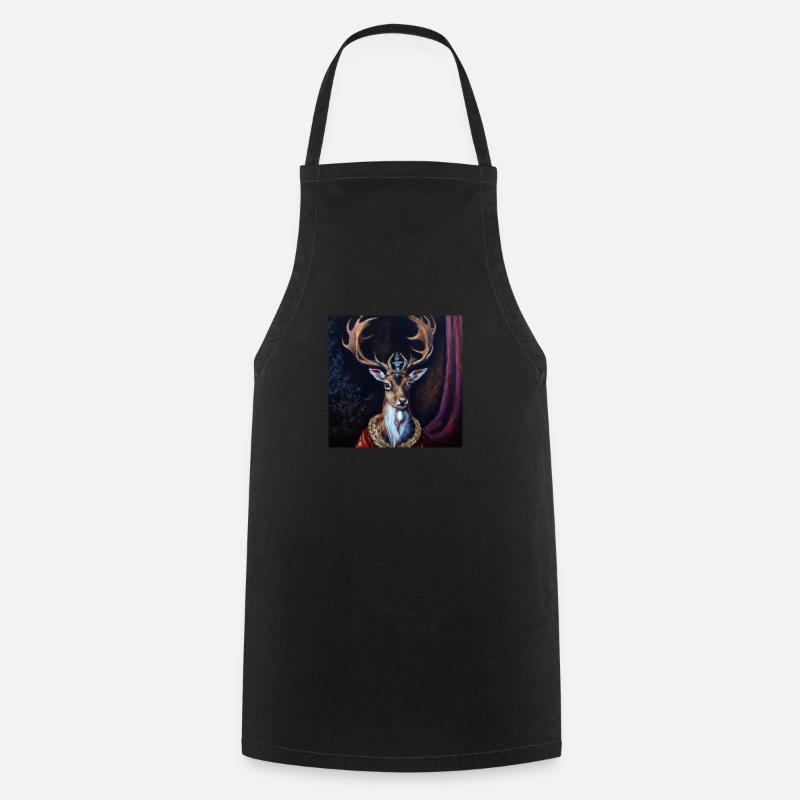 The Deer King - Cooking Apron - black