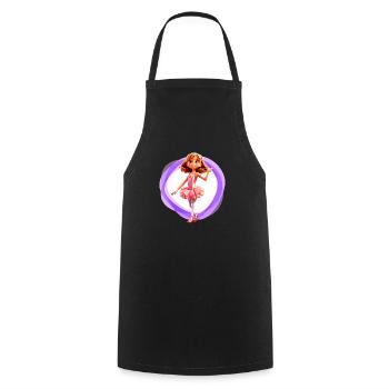 Ballet girl purple - Cooking Apron - black - Front - AI Model Male 185 dark (185cm)