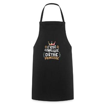 C'est compliqué d'être princesse - Tablier de cuisine - noir - Devant - AI Model Male 185 dark (185cm)