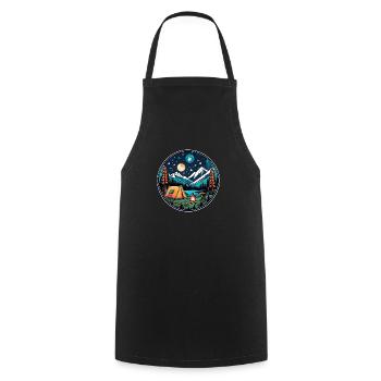 Camping & Lagerfeuer - Kochschürze - Schwarz - Vorne - AI Model Male 185 dark (185cm)