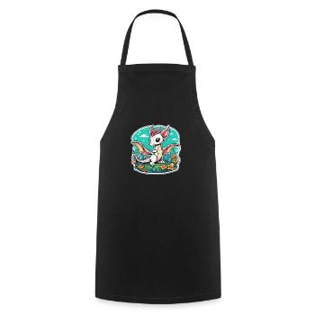 Asiatischer Babydrache - Japan - Chinesisch - Kochschürze - Schwarz - Vorne - AI Model Male 185 dark (185cm)