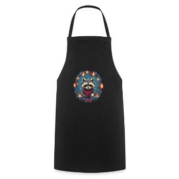 Racoon with Xmas Elements Racoons - Cooking Apron - black - Front - AI Model Male 185 dark (185cm)