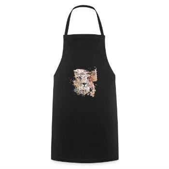 Tête de guépard - Tablier de cuisine - noir - Devant - AI Model Male 185 dark (185cm)
