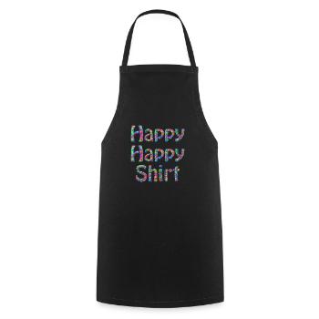 Happy Happy Shirt - Cooking Apron - black - Front - AI Model Male 185 dark (185cm)