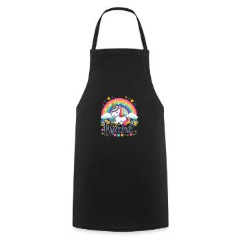 Hanna Unicorn - Cooking Apron - black - Front - AI Model Male 185 dark (185cm)