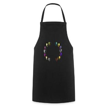 Le bataillon de l'amour. - Tablier de cuisine - noir - Devant - AI Model Male 185 dark (185cm)