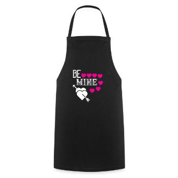Be Mine Valentine - Cooking Apron - black - Front - AI Model Male 185 dark (185cm)