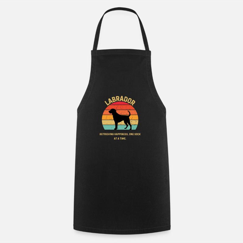Labrador Retro Sunset - Cooking Apron - black