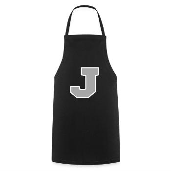 Letter j sport - Cooking Apron - black - Front - AI Model Male 185 dark (185cm)