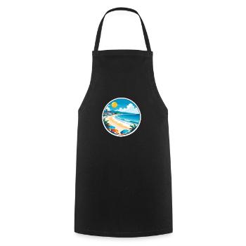 Beach Holidays Sun Sea - Cooking Apron - black - Front - AI Model Male 185 dark (185cm)
