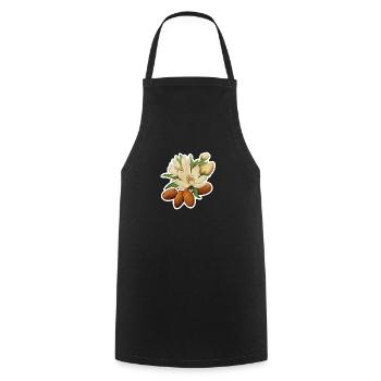 Amandes et fleurs d’amandier - Tablier de cuisine - noir - Devant - AI Model Male 185 dark (185cm)