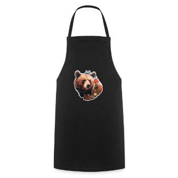 Bear in the wild - Cooking Apron - black - Front - AI Model Male 185 dark (185cm)