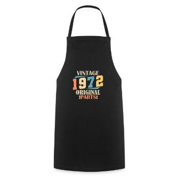 Mois 1972. Cadeau d'anniversaire 1972. 52 ans Birt - Tablier de cuisine - noir - Devant - AI Model Male 185 dark (185cm)