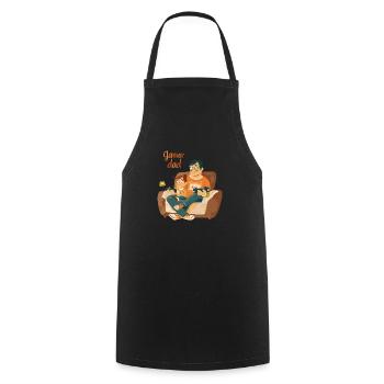 Gamer Dad Vatertag - Kochschürze - Schwarz - Vorne - AI Model Male 185 dark (185cm)