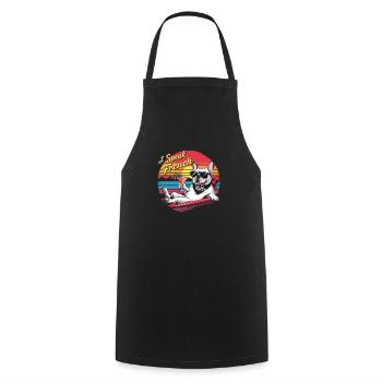 Relaxed French Bulldog - Cooking Apron - black - Front - AI Model Male 185 dark (185cm)