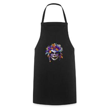 Skull native women - Tablier de cuisine - noir - Devant - AI Model Male 185 dark (185cm)