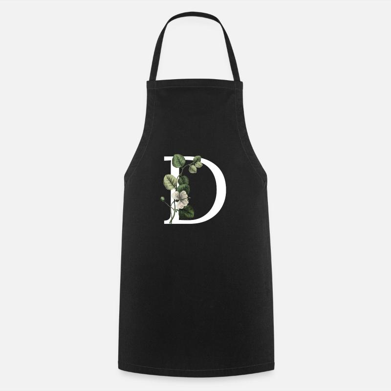 lettre d botanique vert - Tablier de cuisine - noir