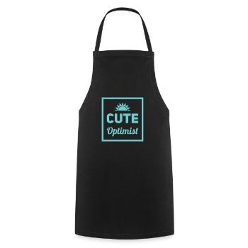 Babysprüche - cute optimist - Kochschürze - Schwarz - Vorne - AI Model Male 185 dark (185cm)