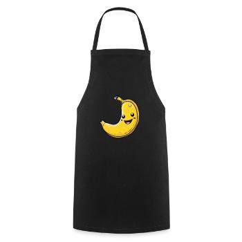 Illustration de banane amusante - Tablier de cuisine - noir - Devant - AI Model Male 185 dark (185cm)