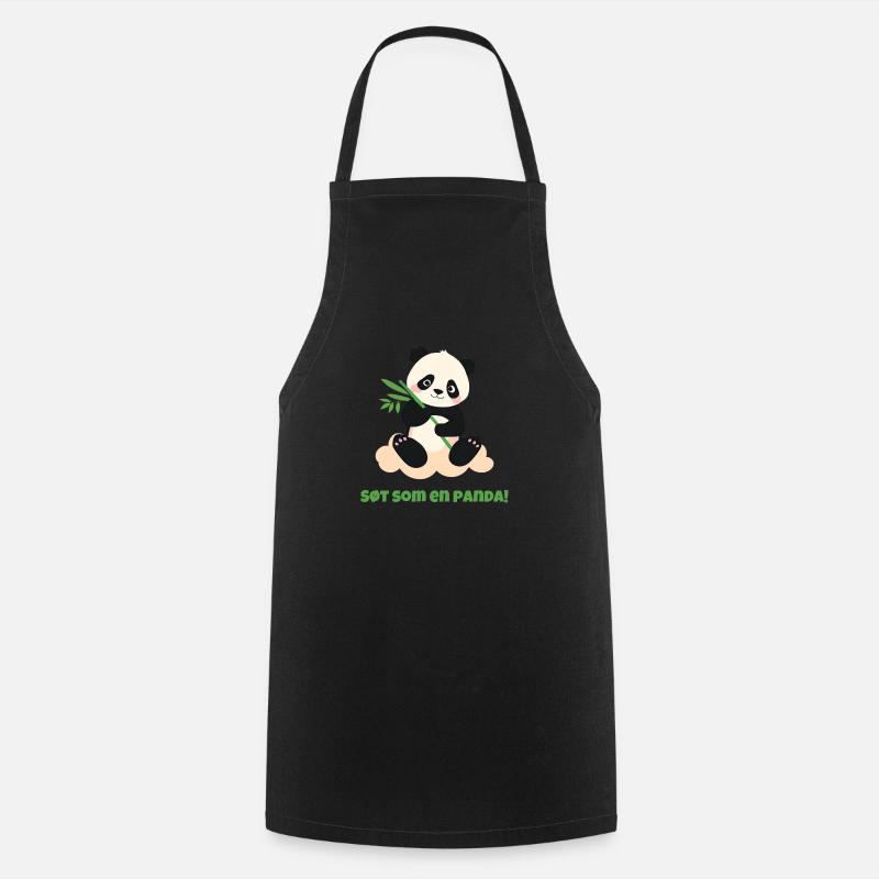 Cute Like A Panda! - Cooking Apron - black