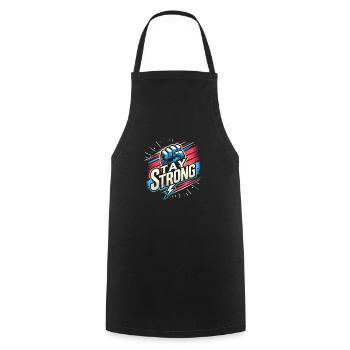 Restez fort Motivation - Tablier de cuisine - noir - Devant - AI Model Male 185 dark (185cm)