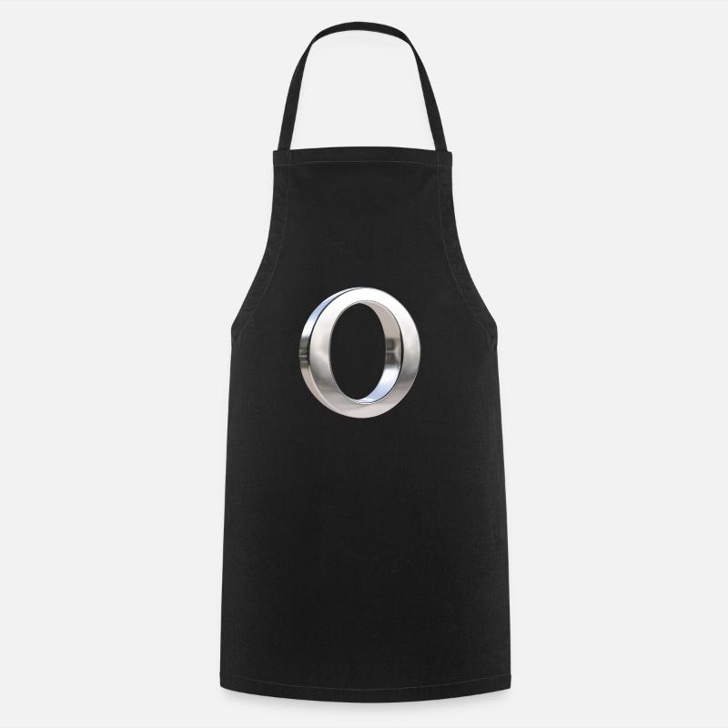 Chrome ,, O " Metallic - Cooking Apron - black