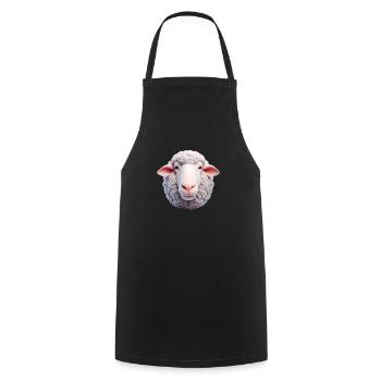 Sheep Head 2 - Cooking Apron - black - Front - AI Model Male 185 dark (185cm)