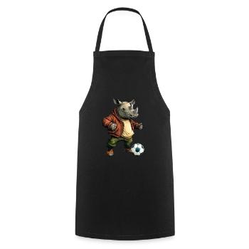 Rhino Footballeur - Tablier de cuisine - noir - Devant - AI Model Male 185 dark (185cm)