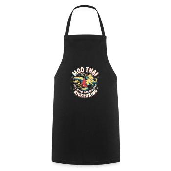Conception de dictons Muay Thai drôles - Tablier de cuisine - noir - Devant - AI Model Male 185 dark (185cm)