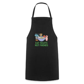 Alimentation végétalienne - Tablier de cuisine - noir - Devant - AI Model Male 185 dark (185cm)