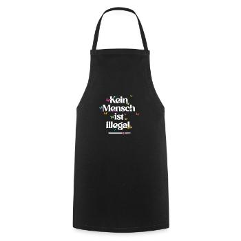 PERSONNE N’EST ILLÉGAL - L’Original - Tablier de cuisine - noir - Devant - AI Model Male 185 dark (185cm)