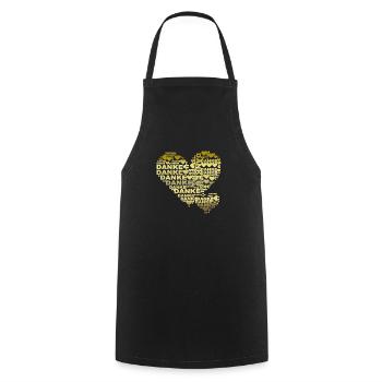 MERCI - Double Heart - Tablier de cuisine - noir - Devant - AI Model Male 185 dark (185cm)