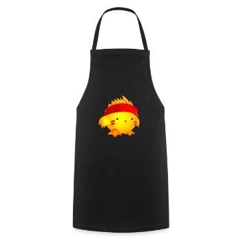 Poussin guerrier.png - Tablier de cuisine - noir - Devant - AI Model Male 185 dark (185cm)