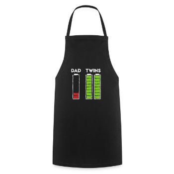 Batterie de papa jumeaux vide et pleine - Tablier de cuisine - noir - Devant - AI Model Male 185 dark (185cm)