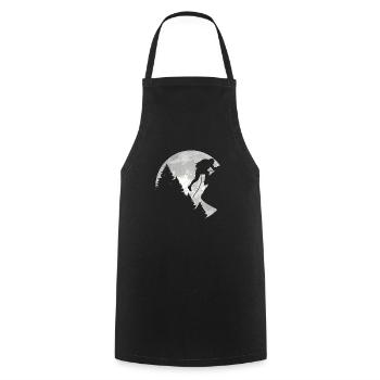 Vintage Moon Rock Climbing Mountaineering - Cooking Apron - black - Front - AI Model Male 185 dark (185cm)