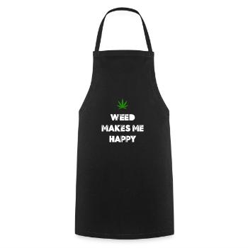weed macht mich glücklich Cannabis Marihuana - Kochschürze - Schwarz - Vorne - AI Model Male 185 dark (185cm)