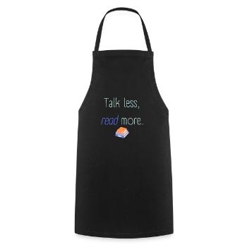 Talk less read more - Cooking Apron - black - Front - AI Model Male 185 dark (185cm)