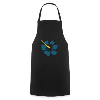 Hibiscus. blue hibiscus flower - Cooking Apron - black - Front - AI Model Male 185 dark (185cm)