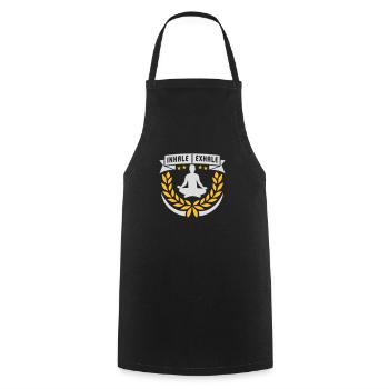 Inspirez expirez Yoga citation - Tablier de cuisine - noir - Devant - AI Model Male 185 dark (185cm)