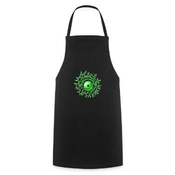 Eye green - Cooking Apron - black - Front - AI Model Male 185 dark (185cm)