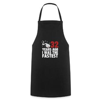 32 Years Ago I Was The Fastest - Cooking Apron - black - Front - AI Model Male 185 dark (185cm)