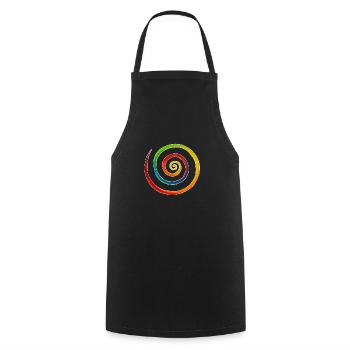 Regenbogen-Spirale - Kochschürze - Schwarz - Vorne - AI Model Male 185 dark (185cm)