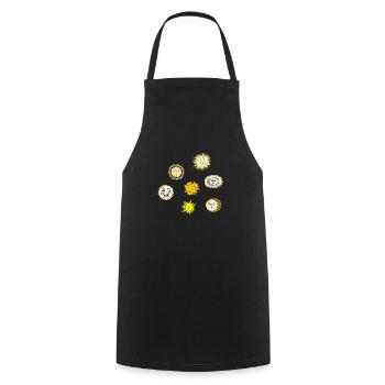 sun stickers,sun with a face - Cooking Apron - black - Front - AI Model Male 185 dark (185cm)