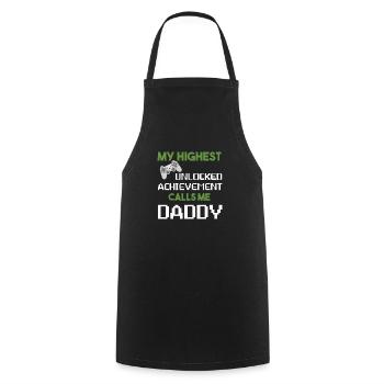 Nerdy Drôle Fête des pères Gamer Papa Jeux vidéo - Tablier de cuisine - noir - Devant - AI Model Male 185 dark (185cm)